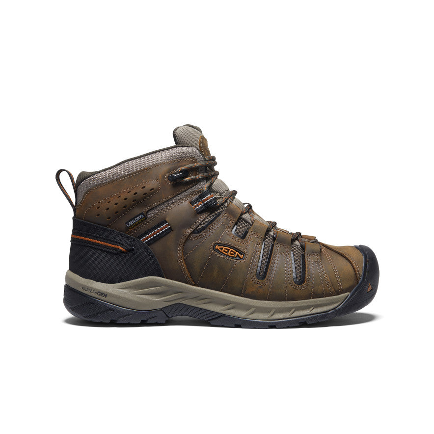 Men's Flint II Waterproof Mid (Soft Toe) Black Olive/Brindle / Keen / Men's