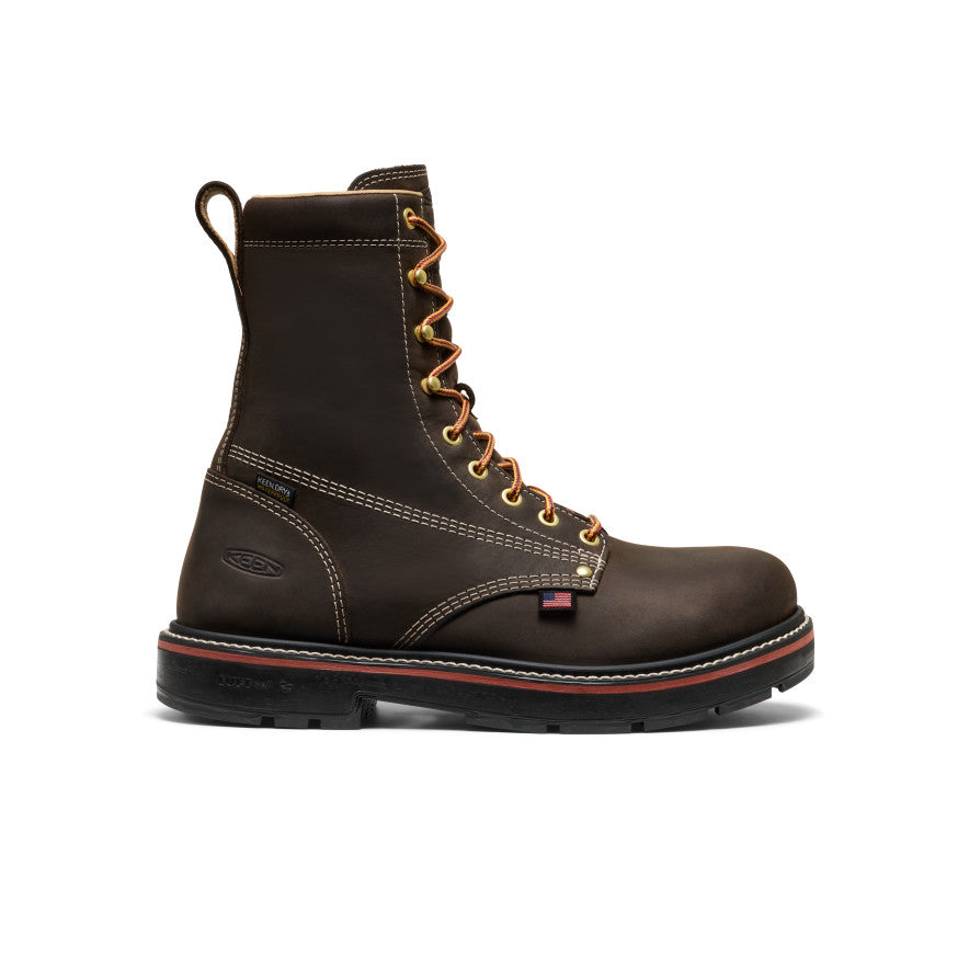 Men's Liberty 8" Waterproof 90° Heel Boot (Carbon Toe) Coffee Bean/Black / Keen / Men's
