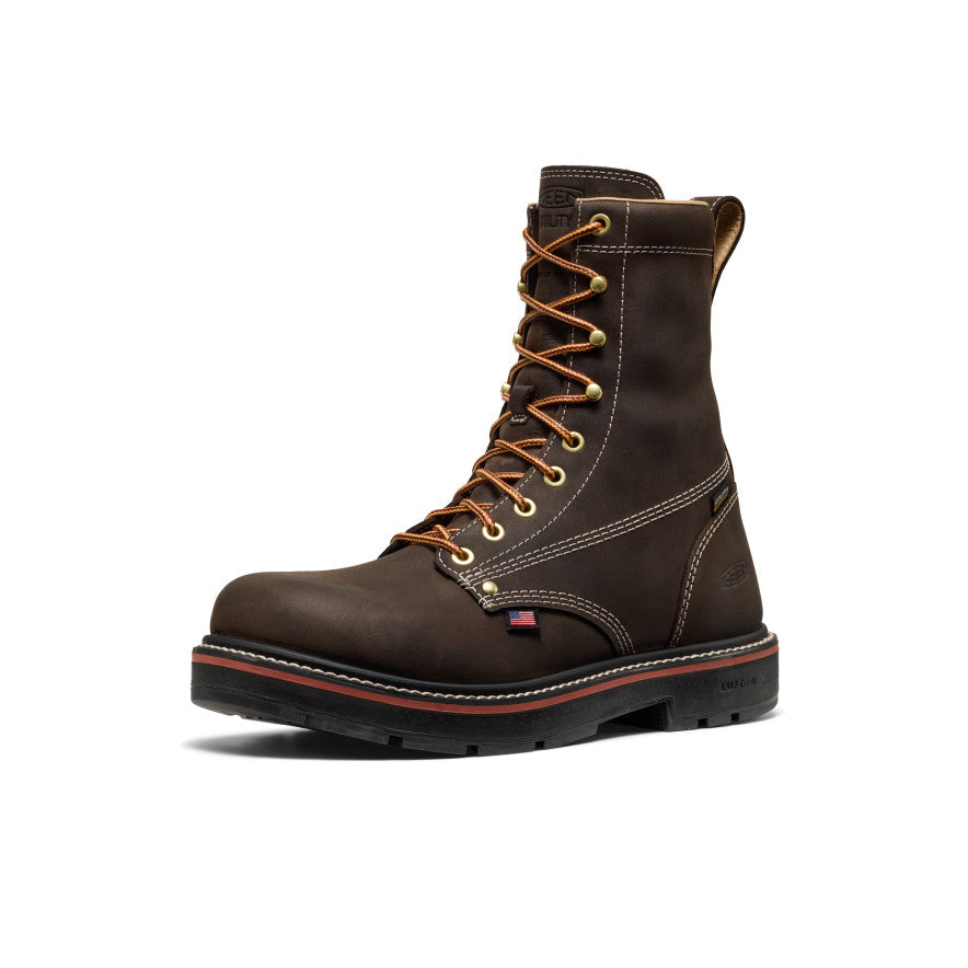 Men's Liberty 8" Waterproof 90° Heel Boot (Carbon Toe) Coffee Bean/Black / Keen / Men's