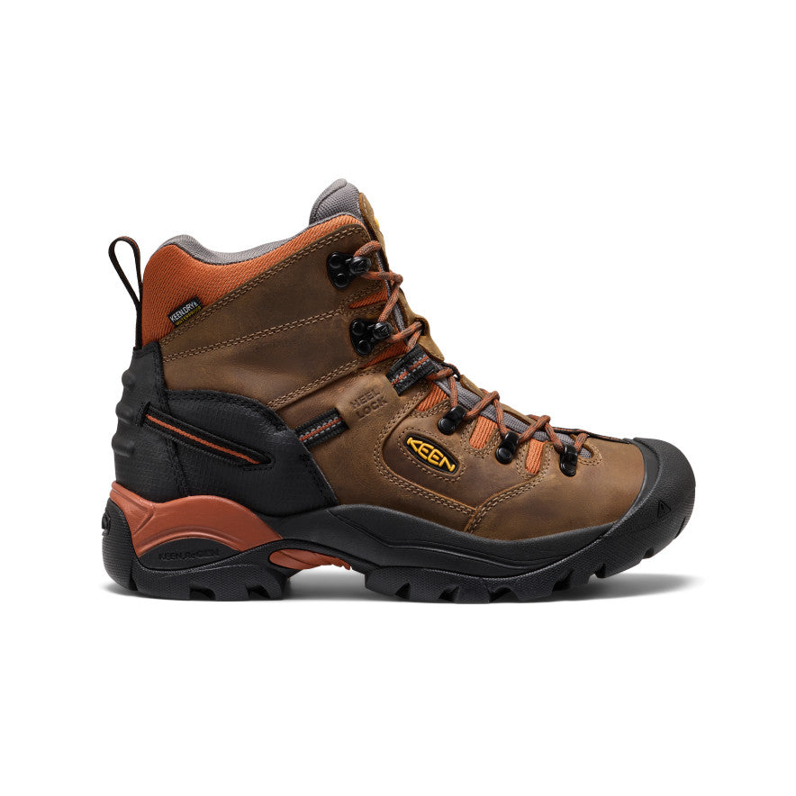 Men's Pittsburgh Energy 6" Waterproof Boot (Soft Toe) Cascade Brown/Black / Keen / Men's