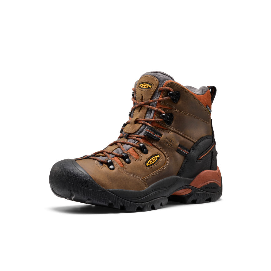 Men's Pittsburgh Energy 6" Waterproof Boot (Soft Toe) Cascade Brown/Black / Keen / Men's