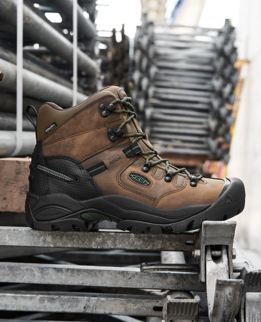 Men's Pittsburgh Energy 6" Waterproof Boot (Soft Toe) Cascade Brown/Black / Keen / Men's