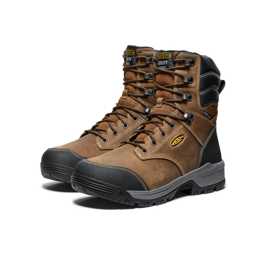 Men's Evanston 8" Insulated Waterproof Boot (Soft Toe) Bison/Black / Keen / Men's