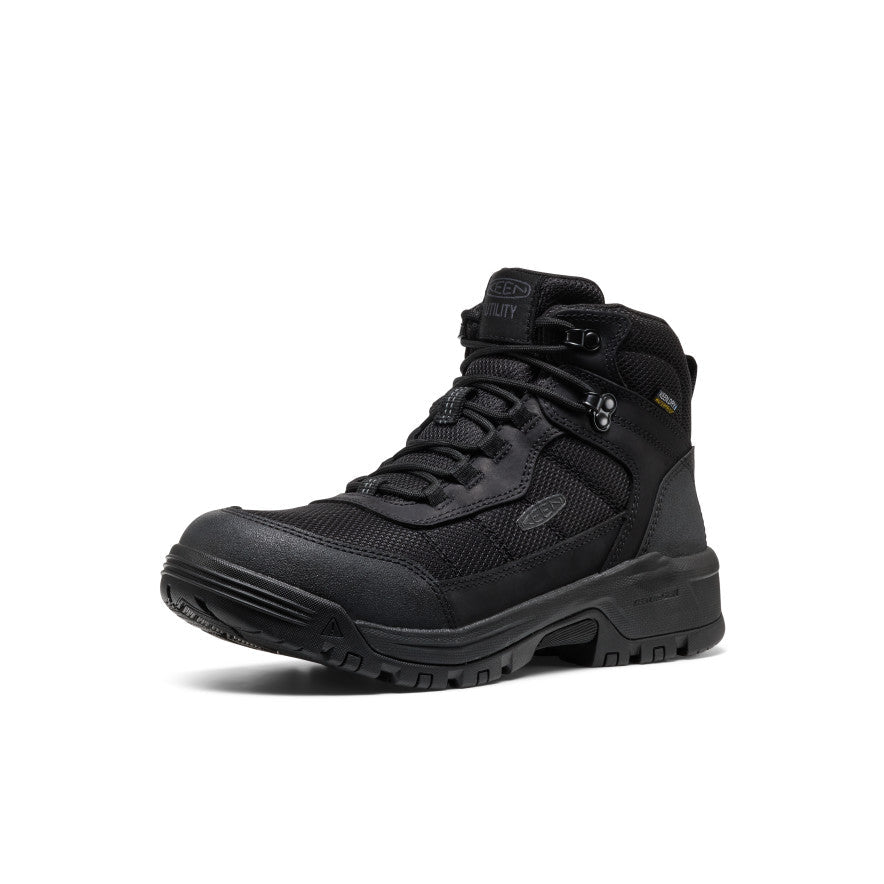 Men's Skokie Waterproof Work Boot (Soft Toe) Black/Black / Keen / Men's