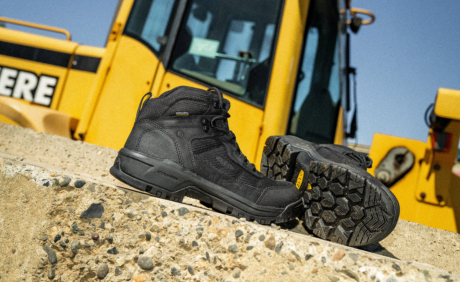 Men's Skokie Waterproof Work Boot (Soft Toe) Black/Black / Keen / Men's