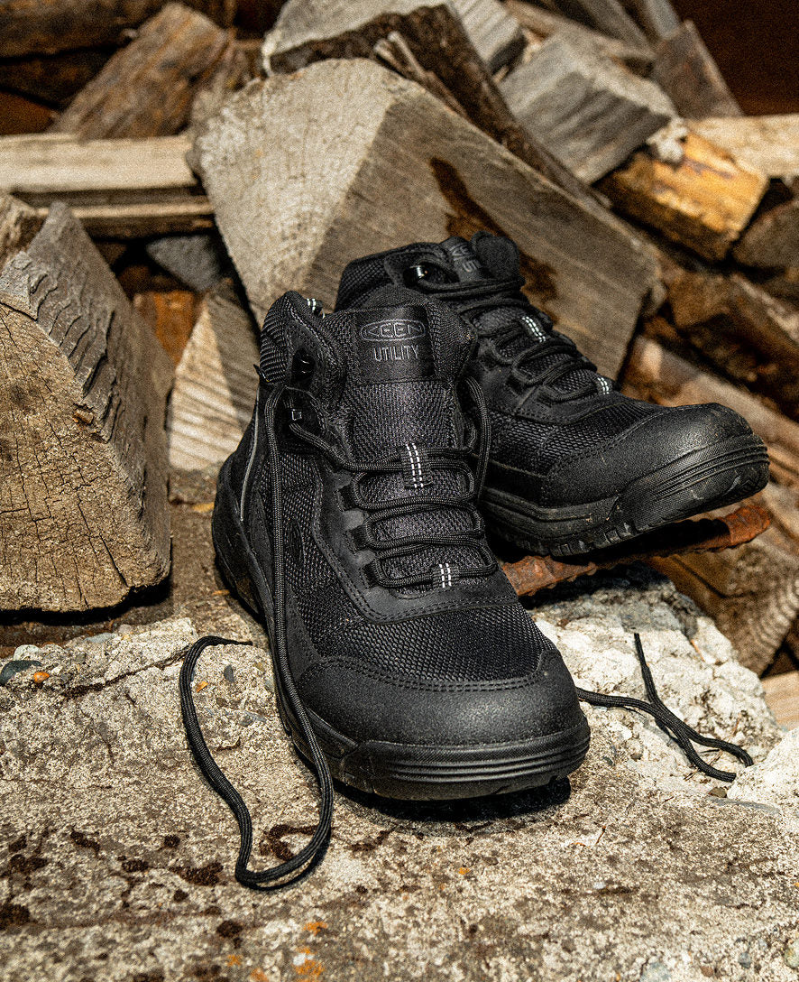 Men's Skokie Waterproof Work Boot (Soft Toe) Black/Black / Keen / Men's