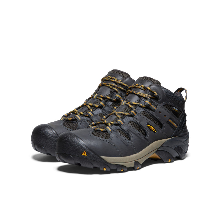 Men's Lansing Mid Waterproof (Steel Toe) Raven/Tawny Olive / Keen / Men's