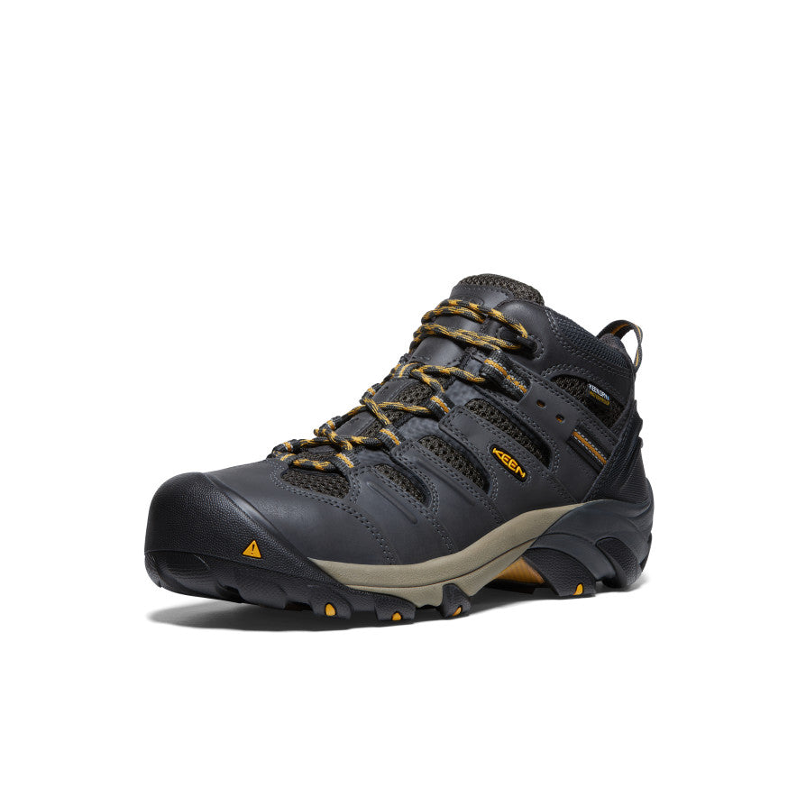 Men's Lansing Mid Waterproof (Steel Toe) Raven/Tawny Olive / Keen / Men's