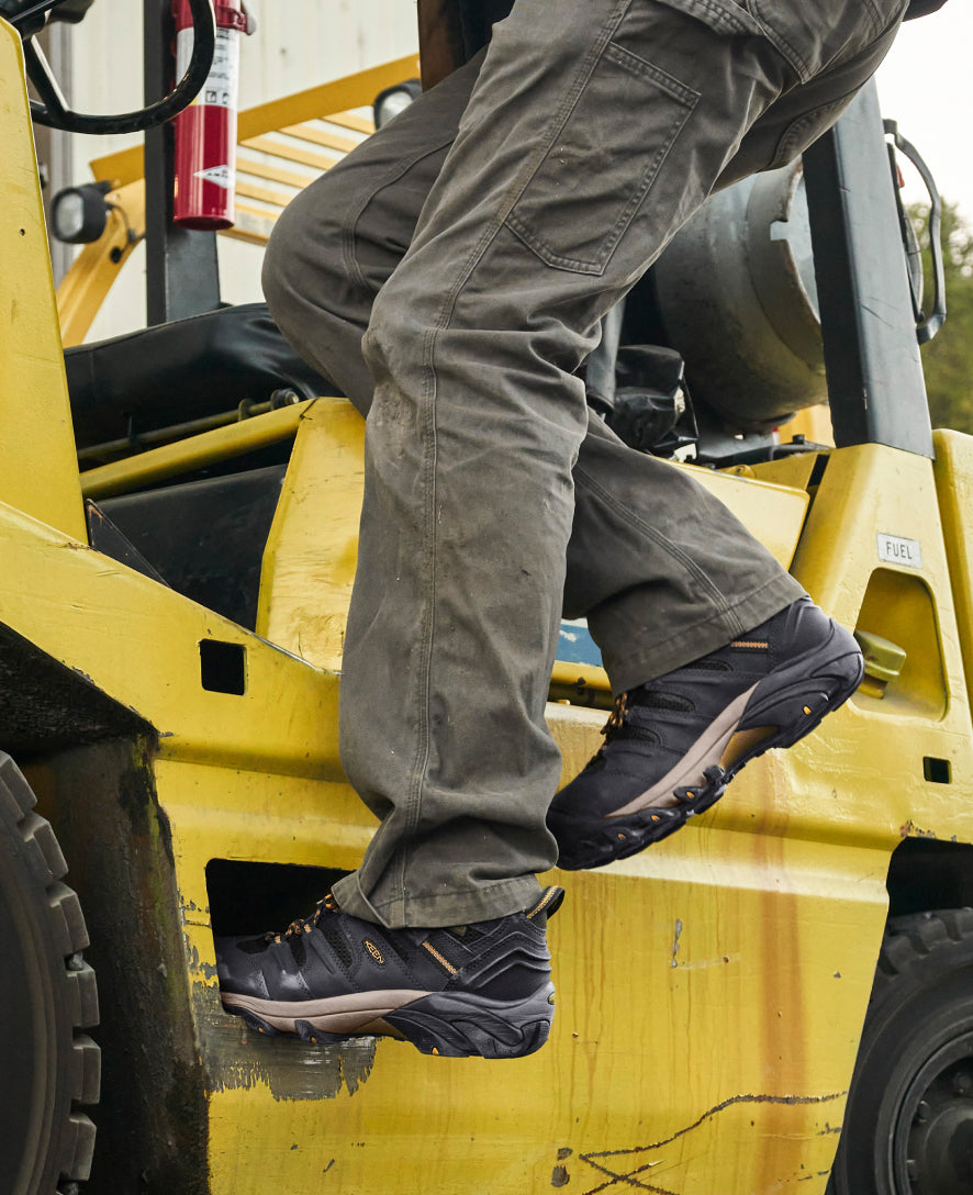 Men's Lansing Mid Waterproof (Steel Toe) Raven/Tawny Olive / Keen / Men's