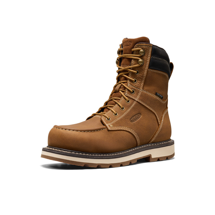 Men's Cincinnati 8" Waterproof 90° Heel Boot (Carbon Toe) Belgian/Sandshell / Keen / Men's