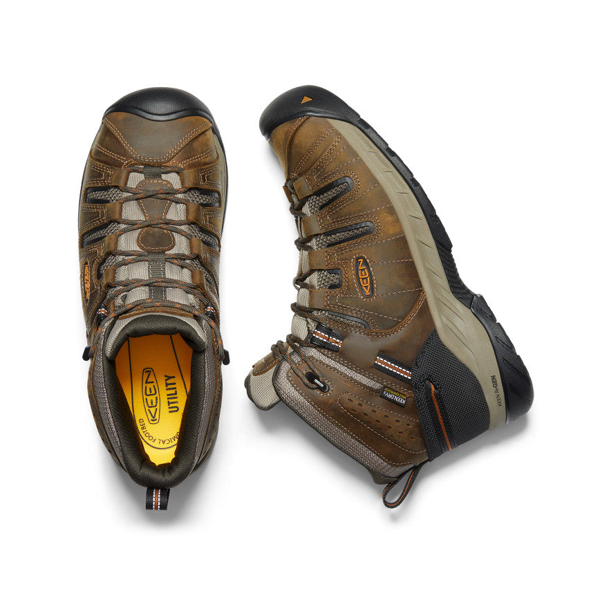 Men's Flint II Waterproof Mid (Soft Toe) Black Olive/Brindle / Keen / Men's