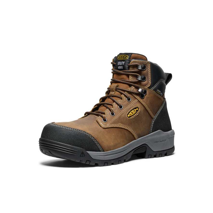 Men's Evanston 6" Insulated Waterproof Boot (Carbon Toe) Bison/Black / Keen / Men's