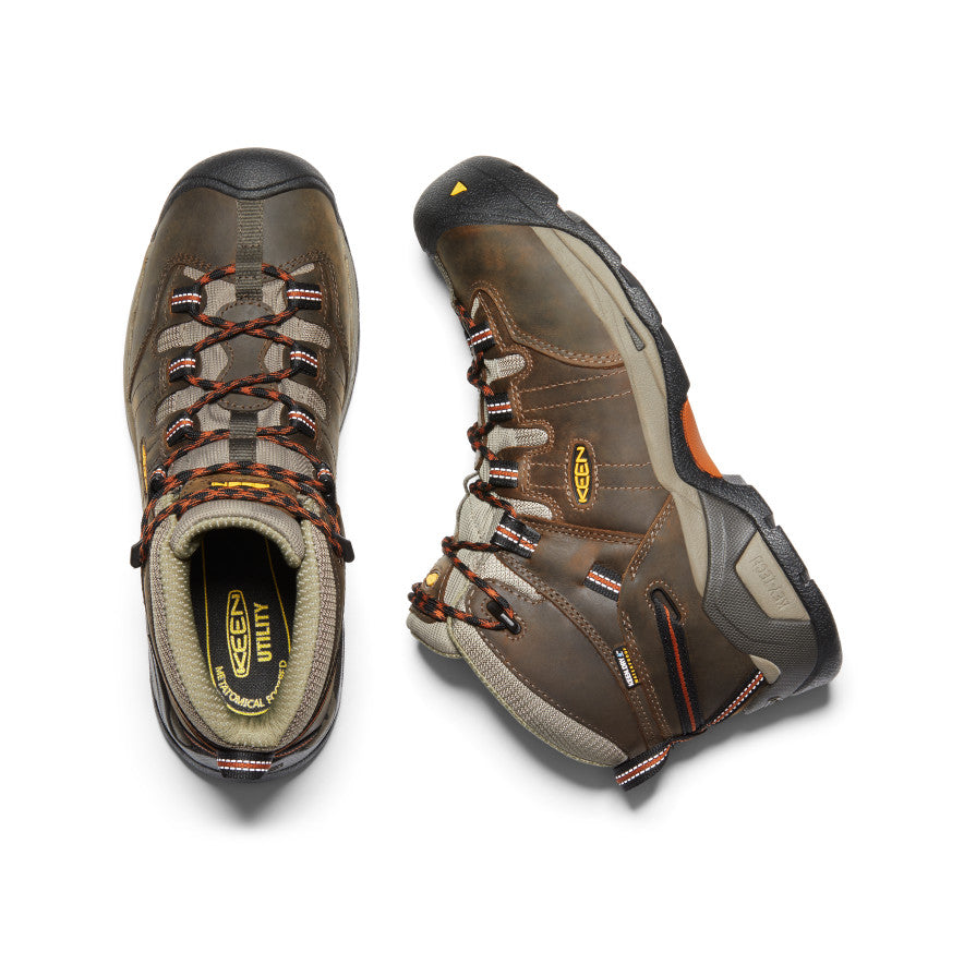 Men's Detroit XT Waterproof Boot (Soft Toe) Black Olive/Leather Brown / Keen / Men's