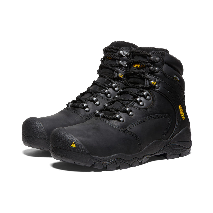 Men's Louisville 6" Waterproof Boot (Steel Toe) Black / Keen / Men's