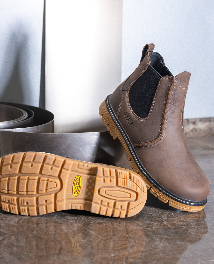 Men's San Jose Chelsea 90° Heel Boot (Aluminum Toe) Cascade Brown/Gum / Keen / Men's