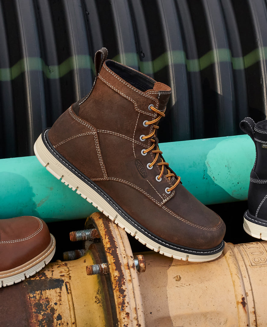 Men's San Jose 6" Boot (Soft Toe) Gingerbread/Off White / Keen / Men's