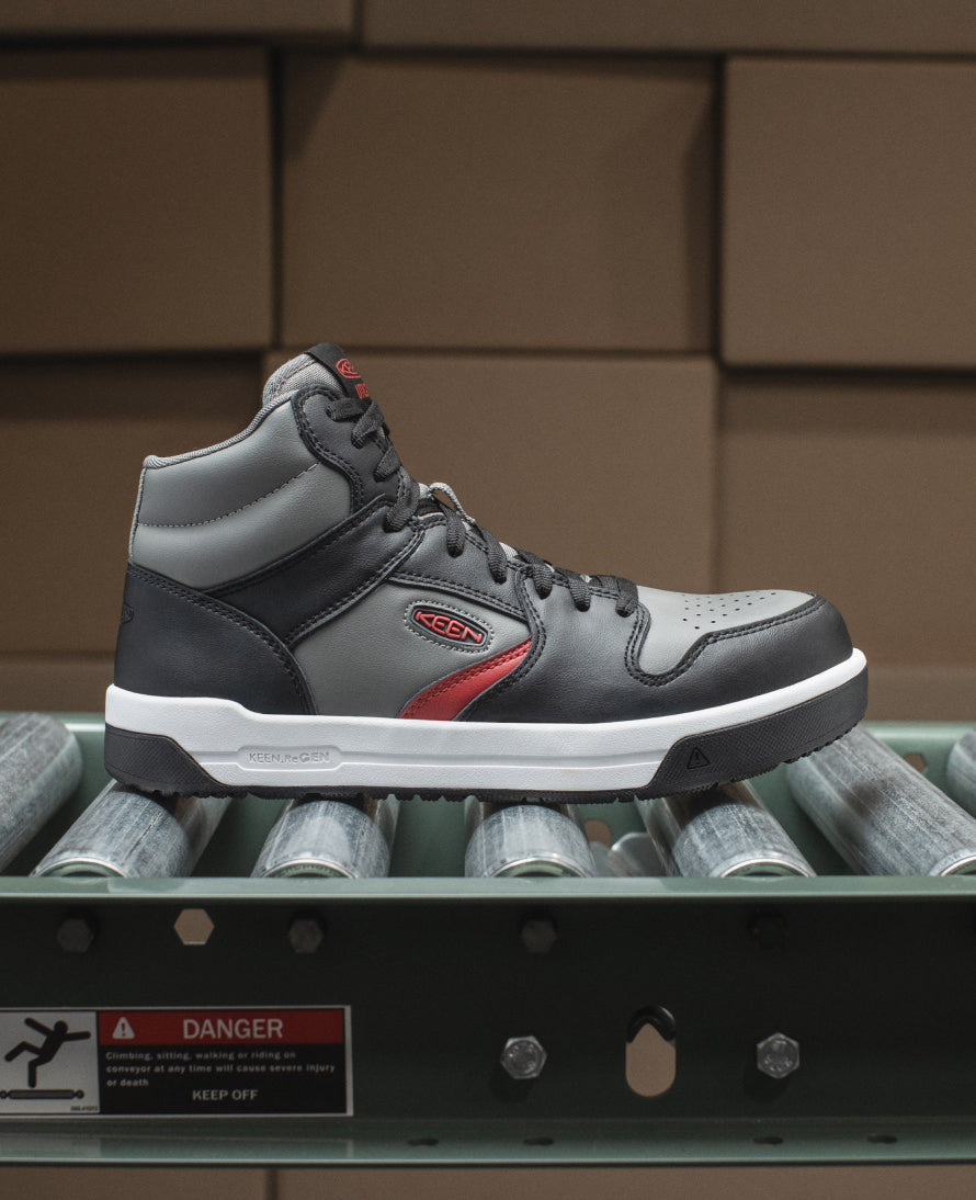 Men's Overton Mid Work Shoe (Carbon Toe) Steel Grey/Black / Keen / Men's