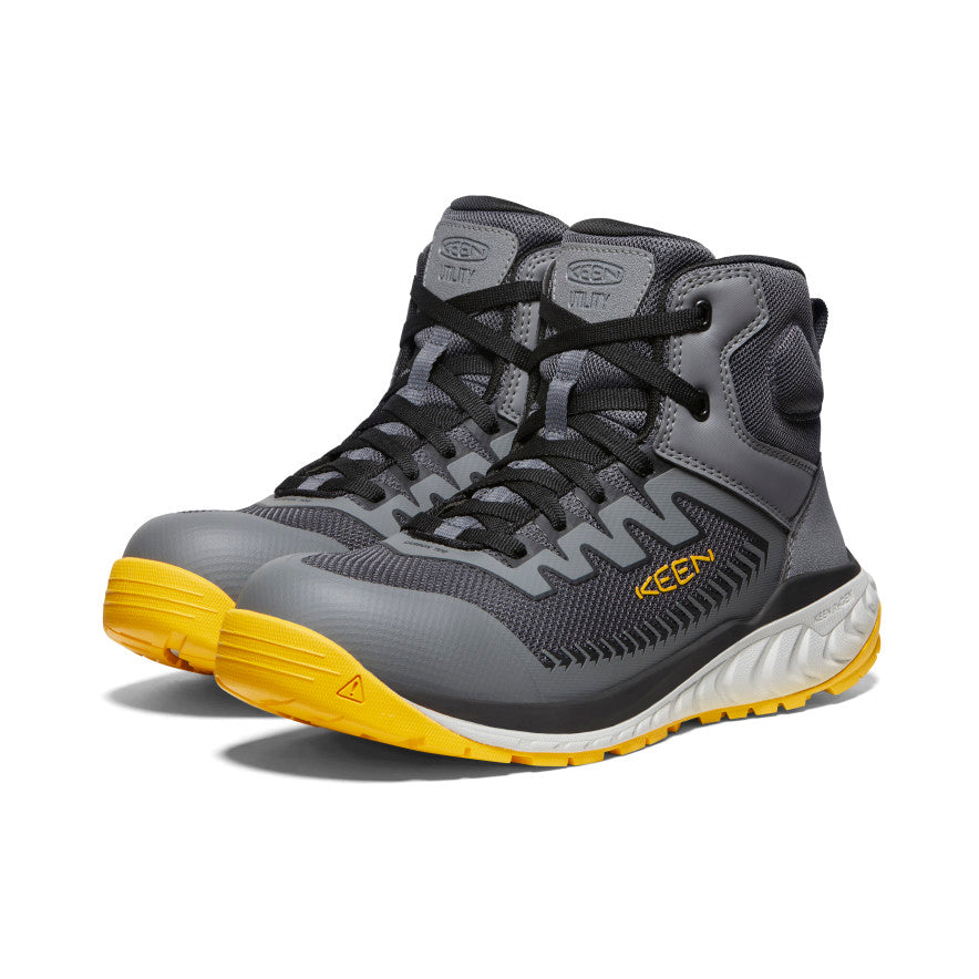 Men's Arvada Mid Work Sneaker (Carbon Toe) Black/Keen Yellow / Keen / Men's