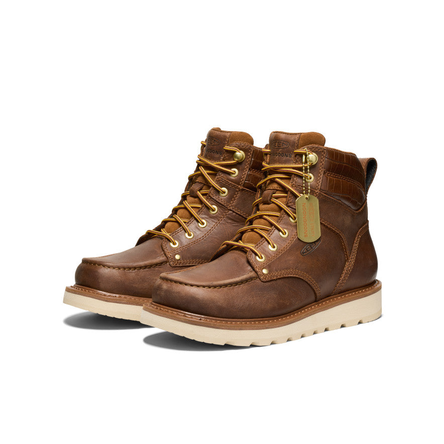 Men's Cincinnati 6" Boot (Soft Toe) x Noon Goons  Leather Brown/Off White / Keen / Men's