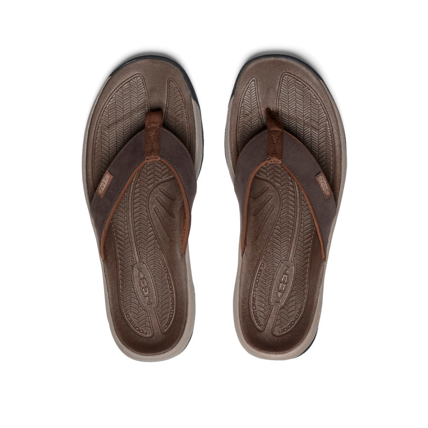 Men's Kona Leather Flip-Flop Java/Dark Earth / Keen / Men's