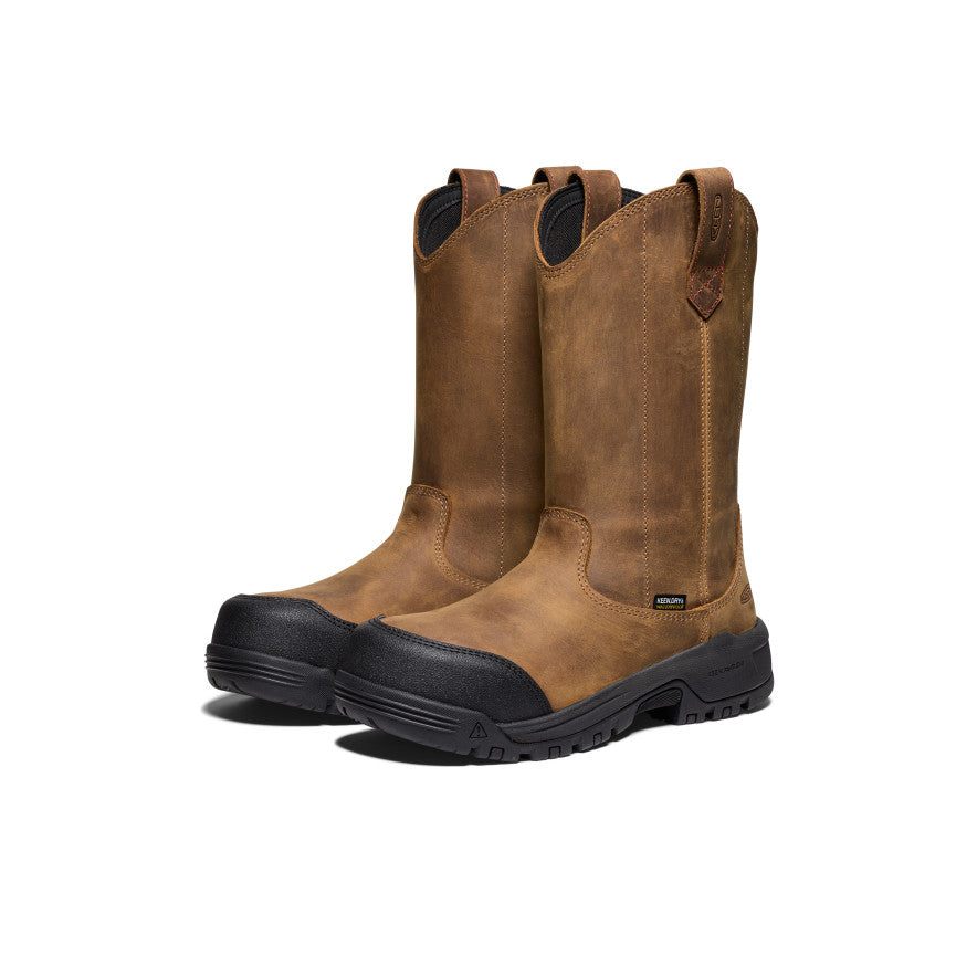 Women's Evanston Pull-On Waterproof Boot (Carbon Toe) Bison/Black / Keen / Women's