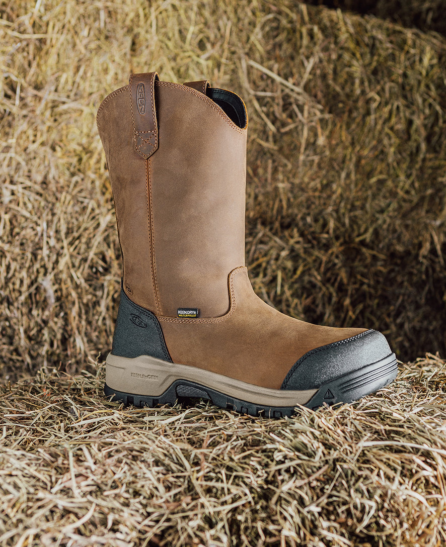 Women's Evanston Pull-On Waterproof Boot (Carbon Toe) Bison/Black / Keen / Women's