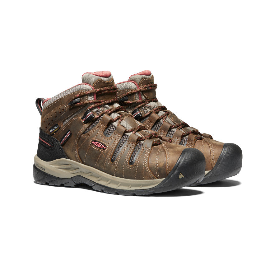 Women's Flint II Waterproof Boot (Soft Toe) Cascade Brown/Brick Dust / Keen / Women's