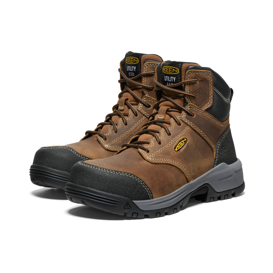 Women's Evanston 6" ESD Boot (Carbon Toe) Bison/Black / Keen / Women's