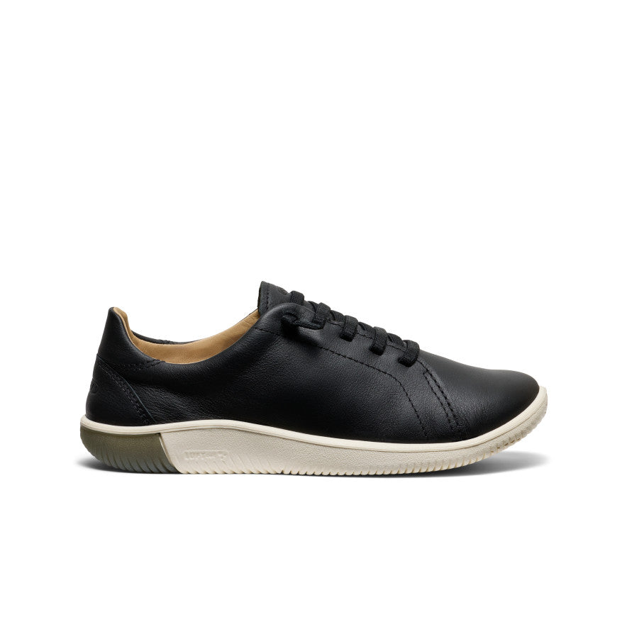 Women's KNX Leather Sneaker Black/Star White / Keen / Women's