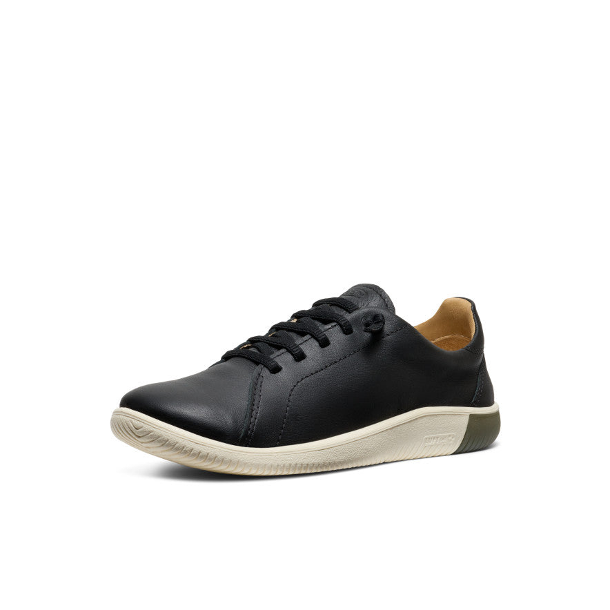 Women's KNX Leather Sneaker Black/Star White / Keen / Women's